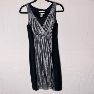 Vintage Joseph Ribkoff Black Silver Sleeveless Cocktail Dress 4